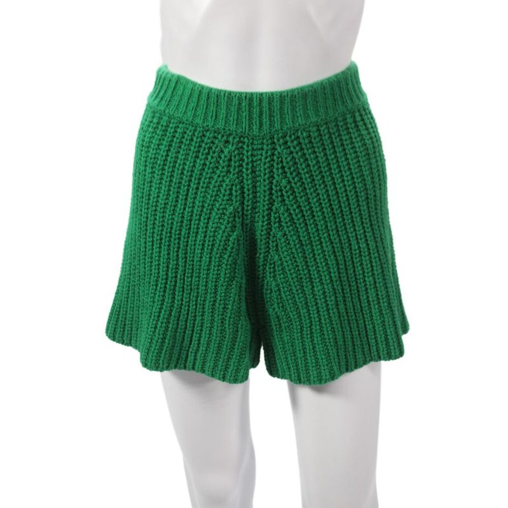 Alanui Womens Sweat Shorts Green Wool Pull On Size S